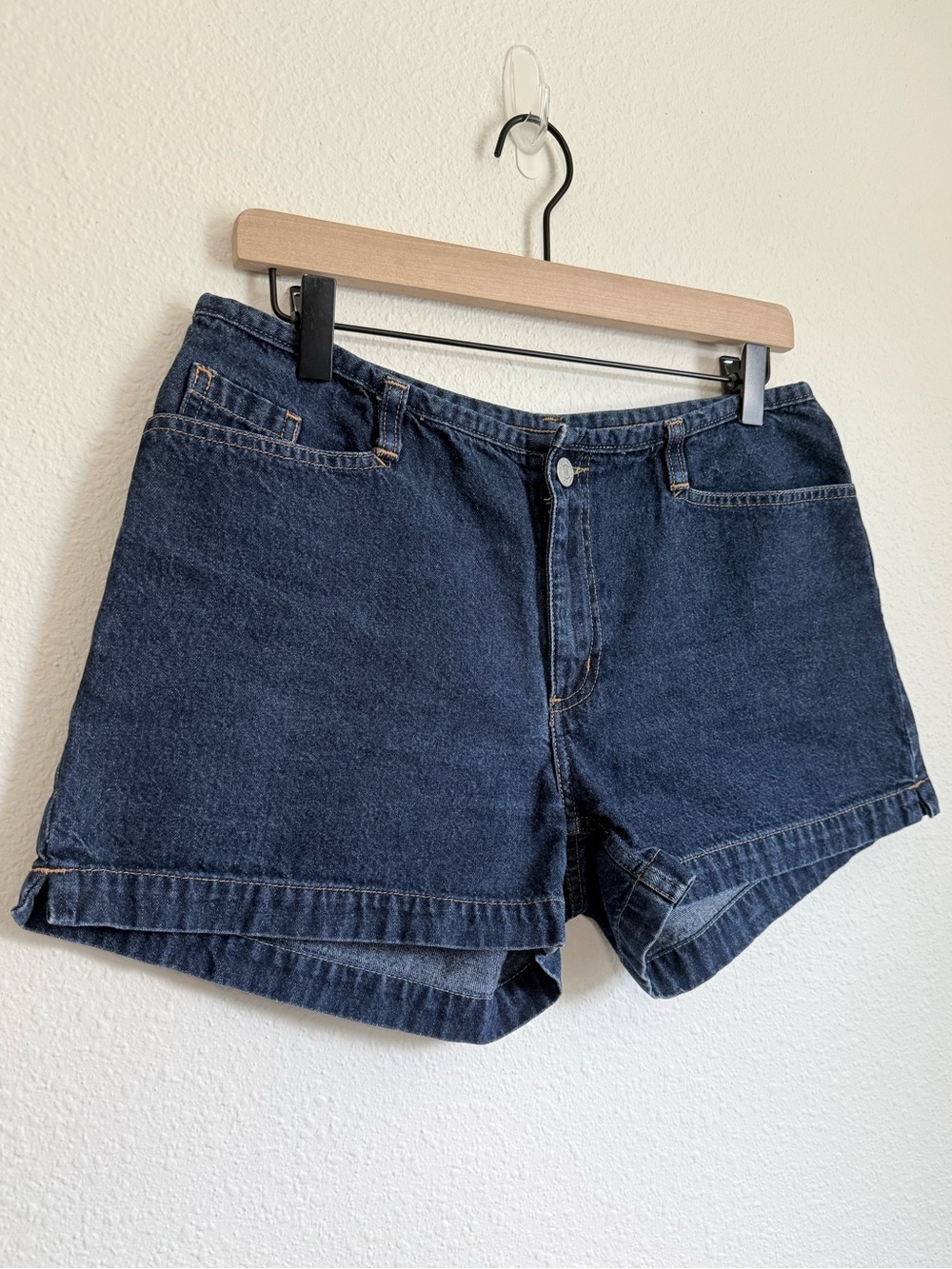 Vintage No Boundaries Low Rise No Waistband Dark Wash Denim Micro Shorts